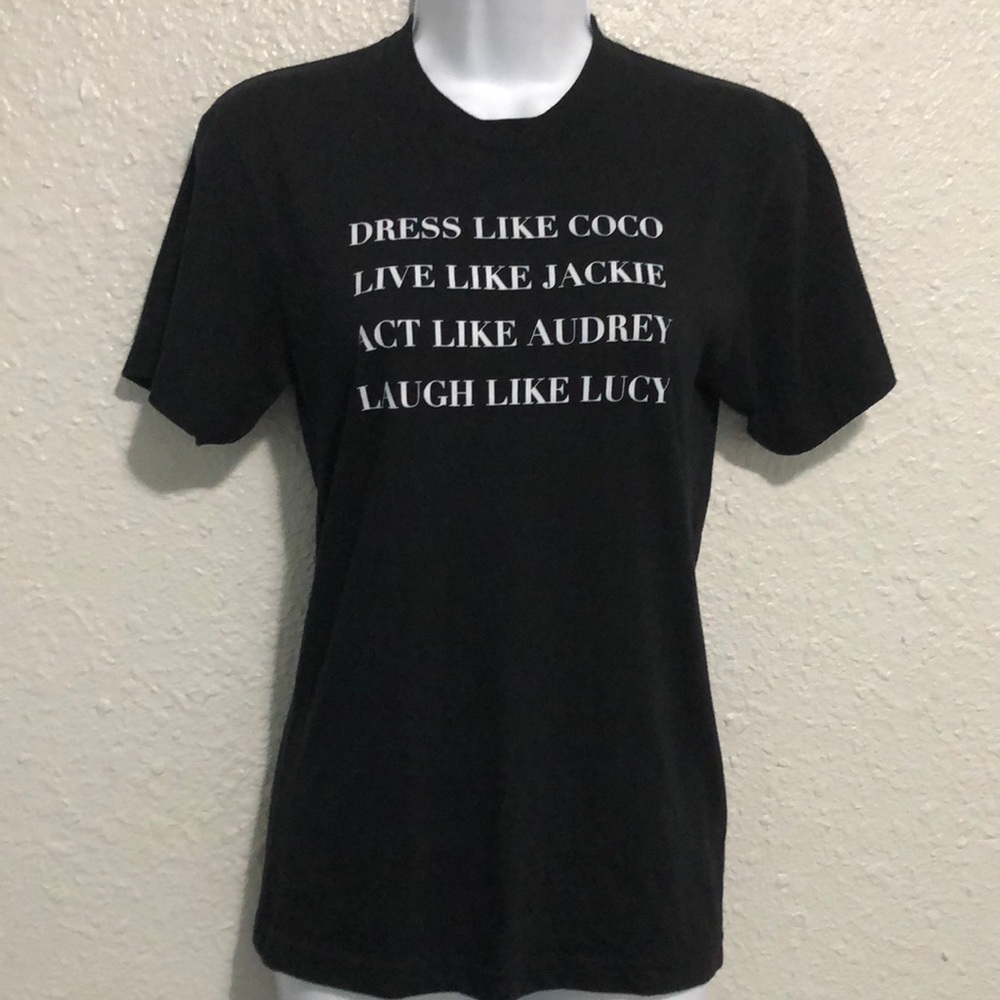 LA Trading Co Black/White Printed Tee Womens Size S/M